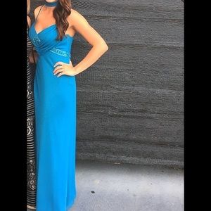Turquoise Beaded Formal Dress- Worn Once